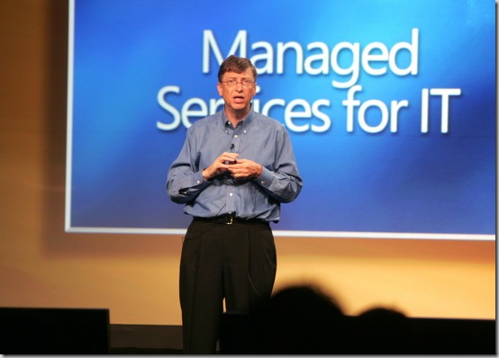 Microsoft Chairman and Chief Software Architect Bill Gates discusses how software is evolving through the power of services. San Francisco, Nov. 1, 2005.
