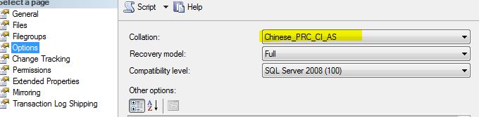 无法解决 equal to 操作中 SQL_Latin1_General_CP1_CI_AS 和 Chinese_PRC_CI_AS 之间的排序规则冲突。