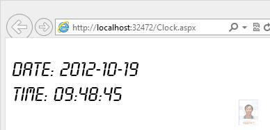 ASP.NET显示即时电子时钟
