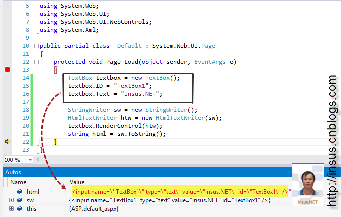 动态创建的Web控件代码转为Html代码