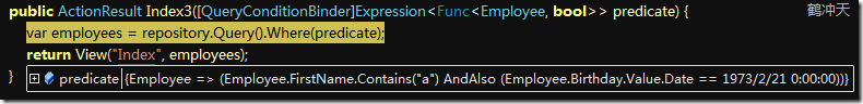 ASP.NET MVC：Expression Trees 作为参数简化查询