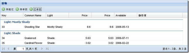 图3-4 点击“已审核”状态按钮，无操作按钮
