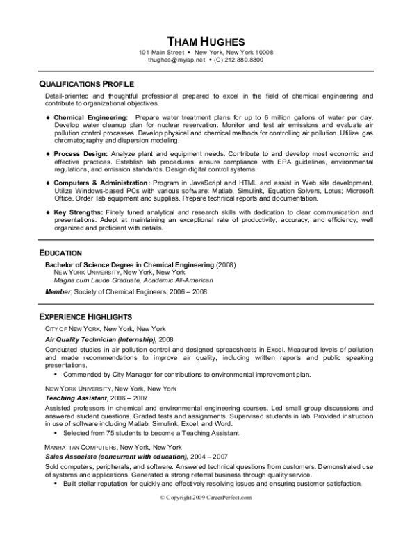 Good objective statement resume internship