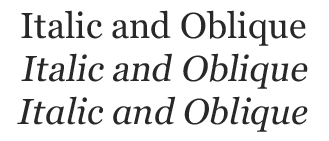 Italic and Oblique
