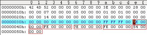 bmp图的二进制代码