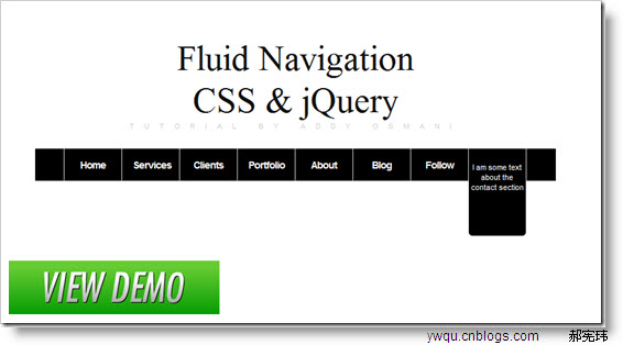 Jquery+CSS 创建流动导航菜单 Fluid Navigation