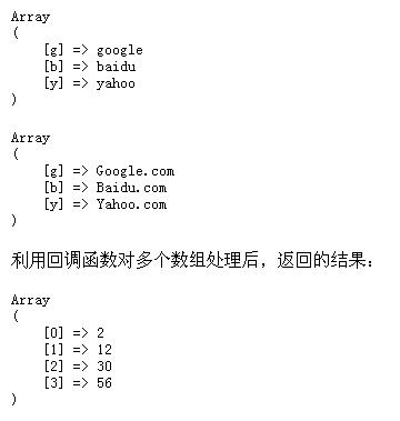 php array_map()数组函数使用说明_php基础