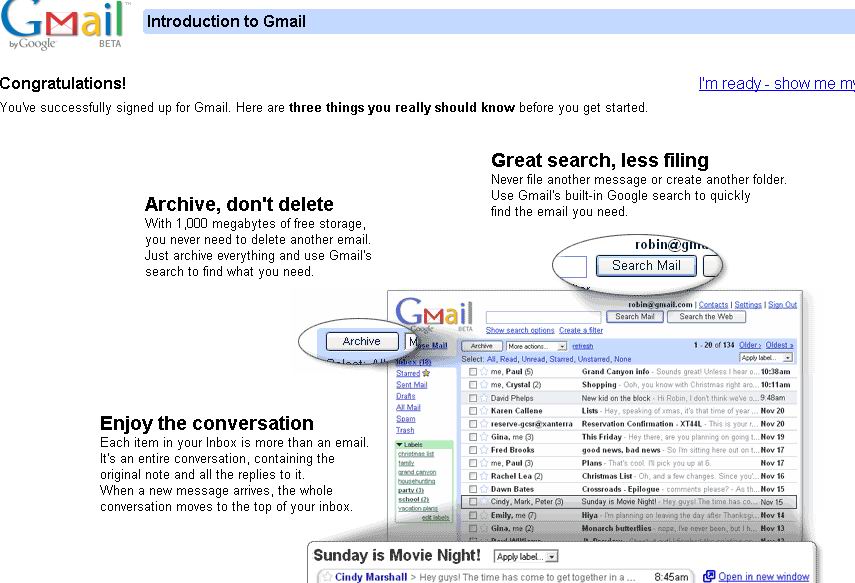 注册成功后的欢迎画面
