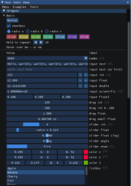 ImGui-imgui实例解析之ShowDemoWindowWidgets-Basic - 走看看