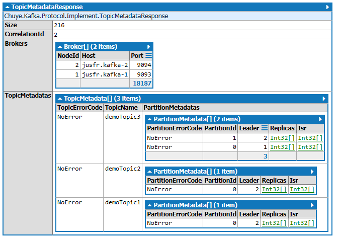 TopicMeatadata in cluster