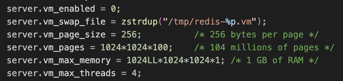 vm相关字段默认值