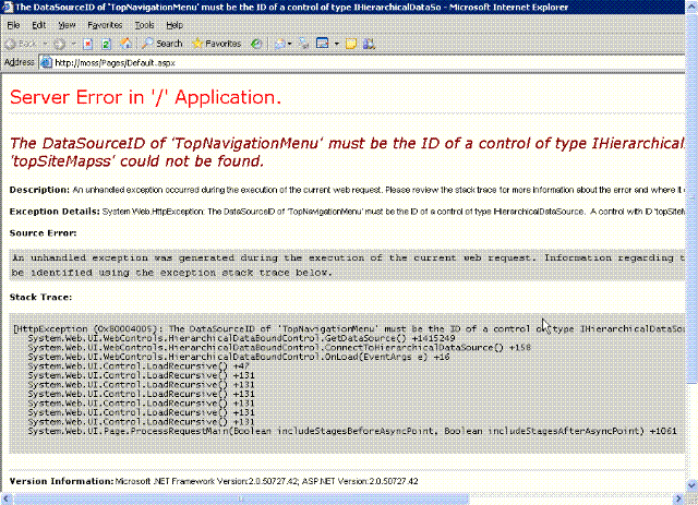 调出sharepoint错误的详细页面