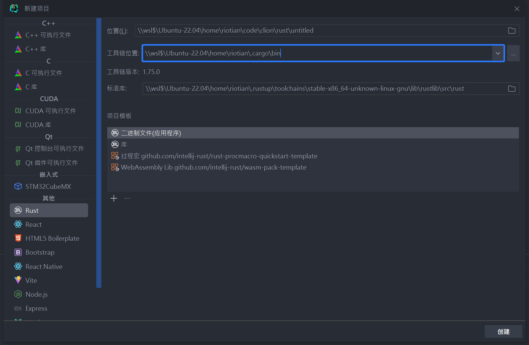 Clion rust wsl riotian 