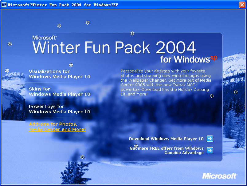 Winter Fun Pack 2004 for Windows XP