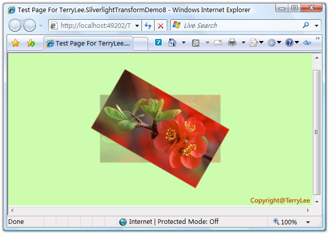 一步一步学Silverlight 2系列（30）：使用Transform实现更炫的效果（下）