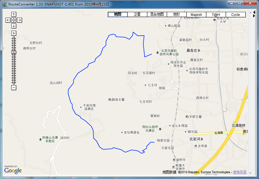 鷲峰陽臺山鳳凰嶺一日穿越之路線圖