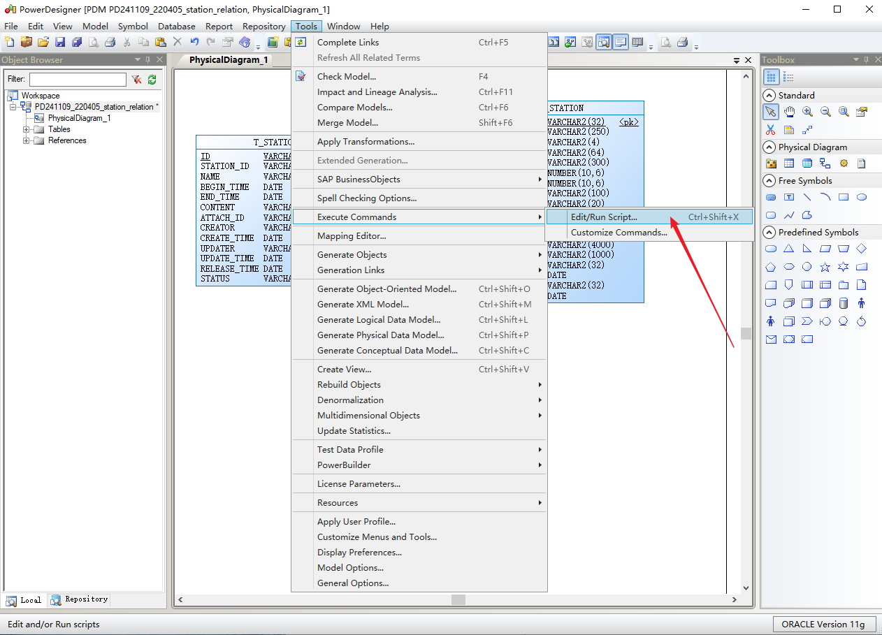 PowerDesigner: 利用sql指令碼檔案逆生成模型