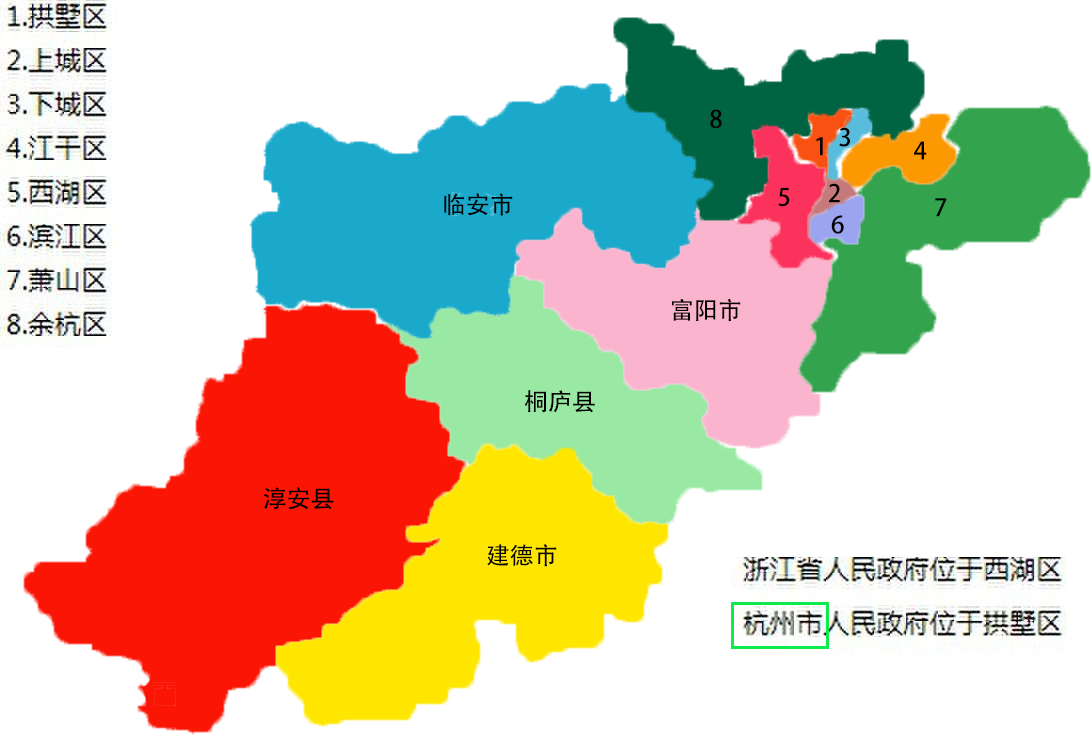 杭州各地区地图图片