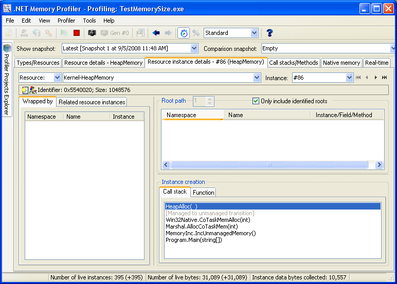 用 .NET Memory Profiler 跟踪.net 应用内存使用情况--基本应用篇 (转载)