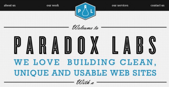 paradox labs 540x279 45个网页中充满创意的字体排版