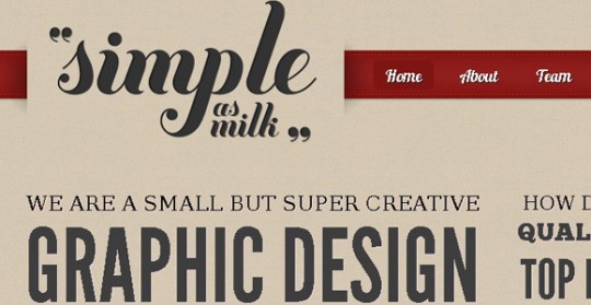 simpleasmilk 540x279 45个网页中充满创意的字体排版