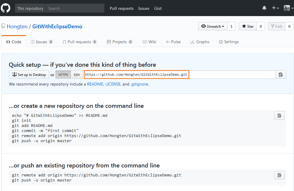 How to create a repository in Github with Eclipse? 