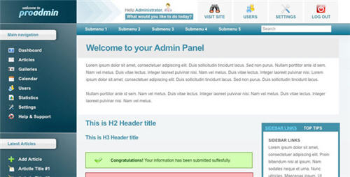 admin template