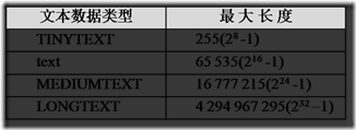 TEXT数据类型