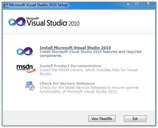 Visual Studio 2010 Ultimate Beta 2安装界面