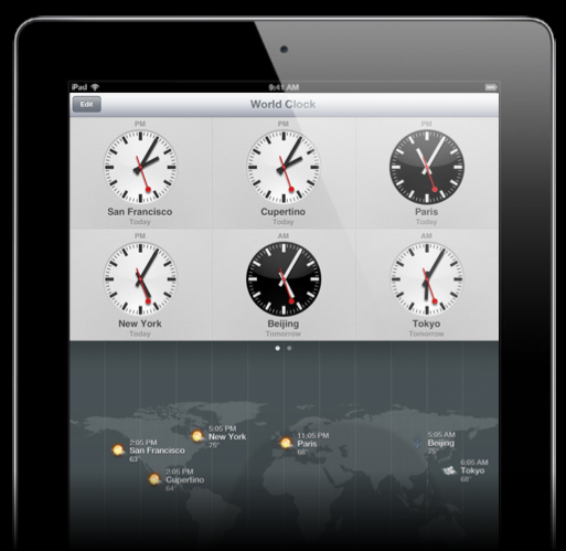 iOS6 iPad版时钟应用