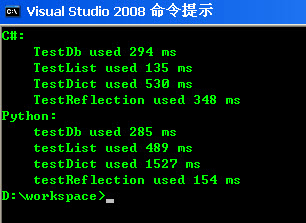 IronPython和C#执行速度对比