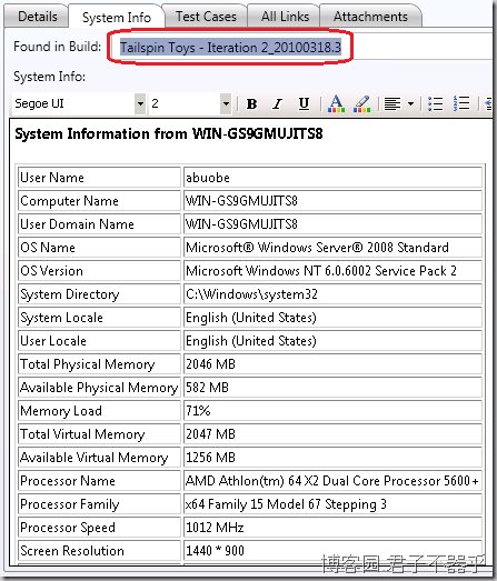 "System Info"分页