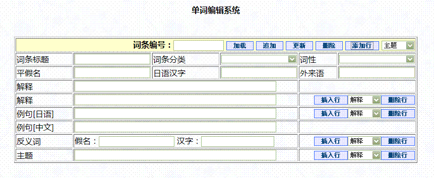 一个网站的诞生- MagicDict未来予想図4 [表格的动态增加行和删除行，完整版]