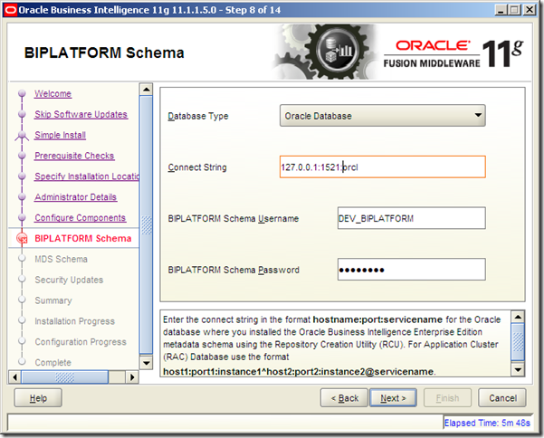 Creator utility windows. Oracle database on Linux. Программа RAC. RCU member.