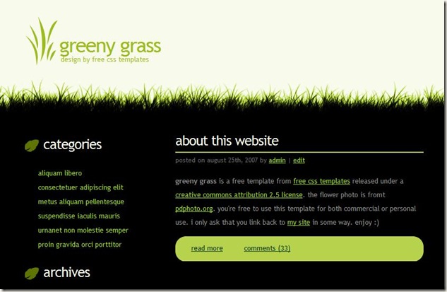 greenygrass index page