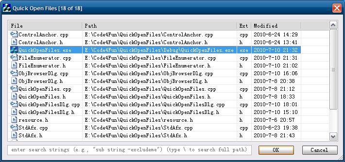 QuickOpenFiles
