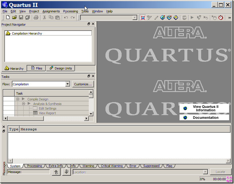 图2 Quartus II主体显示